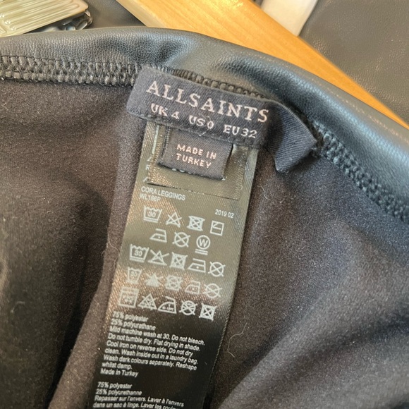 All Saints Cora High-Rise Skinny Fit Faux Leggings - Picture 8 of 9